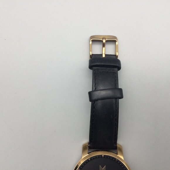 MVMT Watch Women 38mm Gold Tone Date Black Leather Band New Battery - Picture 11 of 16
